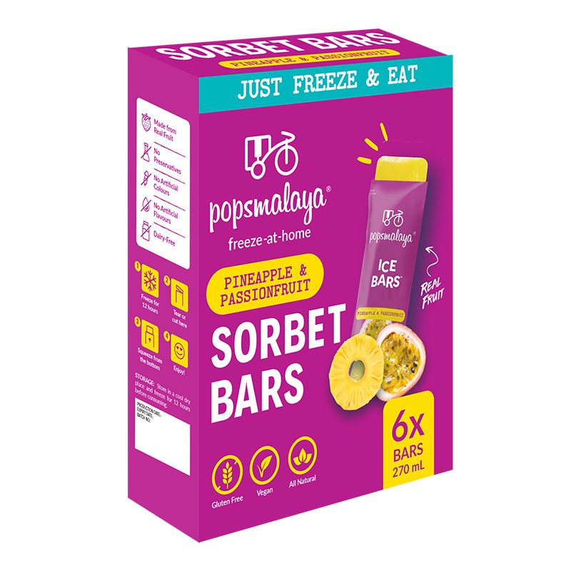 Freeze-at-Home Sorbet Bars Pineapple &amp; Passionfruit 6 x 45ml