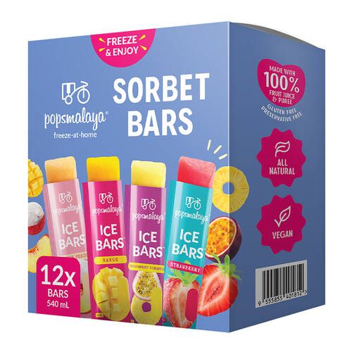 Freeze-at-Home Sorbet Bars - Variety Pack 12 x 45ml