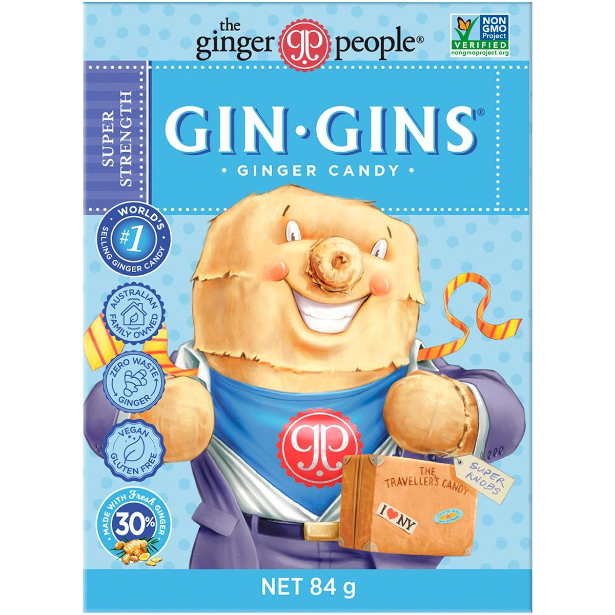 Gin Gins Ginger Candy Super Strength 84g