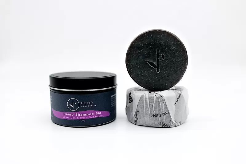 Hemp Shampoo Bar – Lavender &amp; Rose Geranium 100g Refill