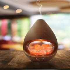 Kiyoshi Ultrasonic Salt Lamp Diffuser, Colour: Dark Maple