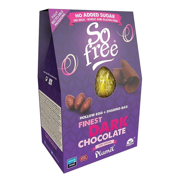 No Added Sugar Dark Choc Large Egg with Share Bag 125g