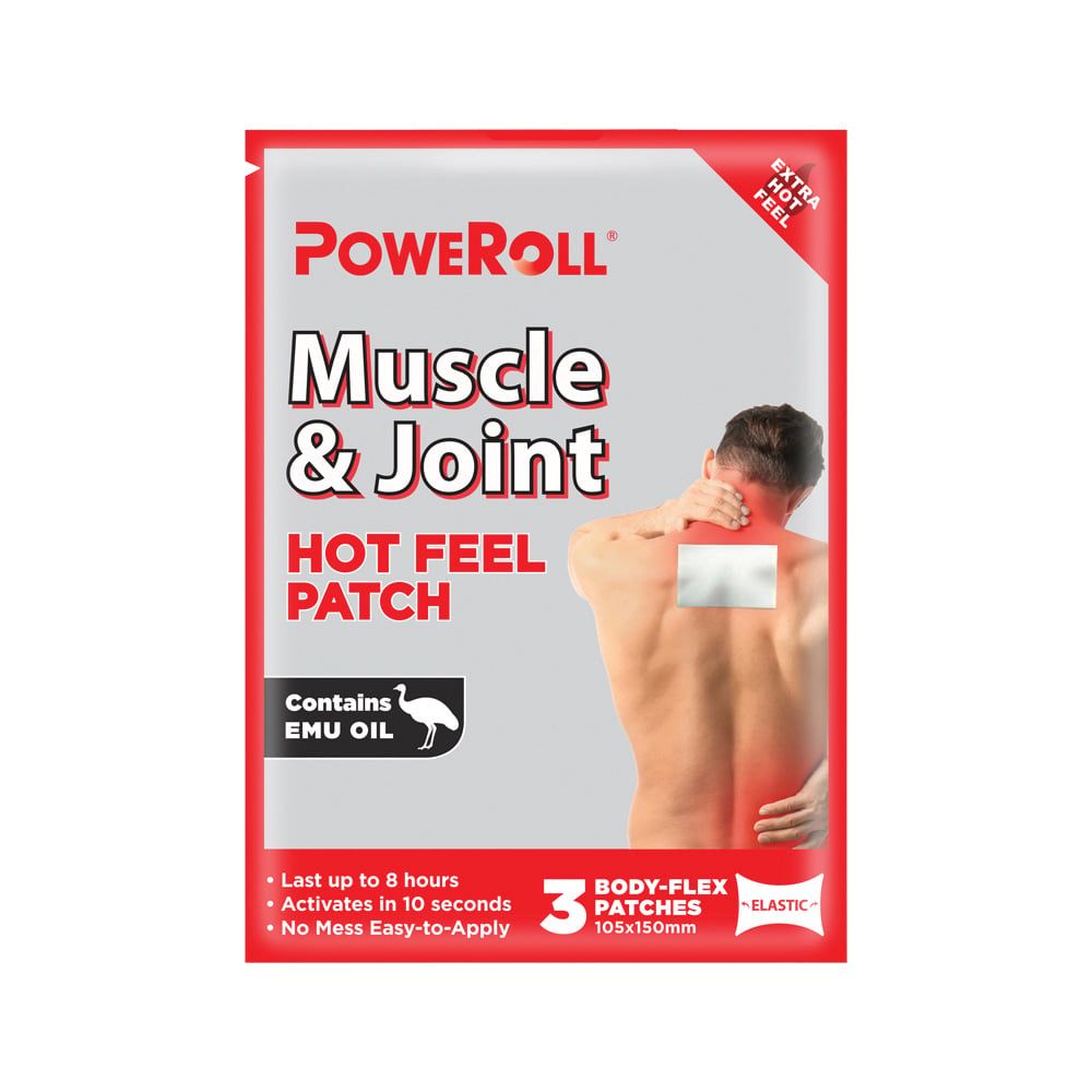 Poweroll Muscle and Joint Patch Hot x 3pk