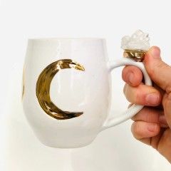 Quartz Cluster Crystal Mug in White