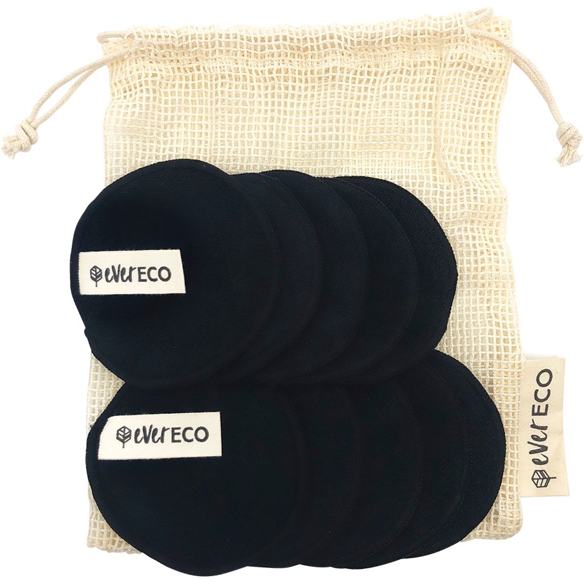 Reusable Bamboo Makeup Removal Pads Black 10pk