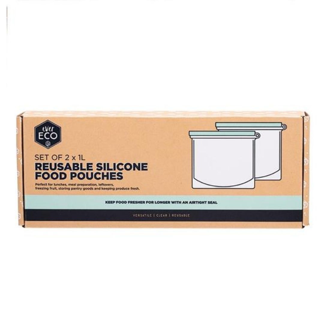 Reusable Silicone Food Pouches Set of 2 x 1L