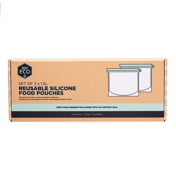 Reusable Silicone Food Pouches Set of 2 x 1.5L