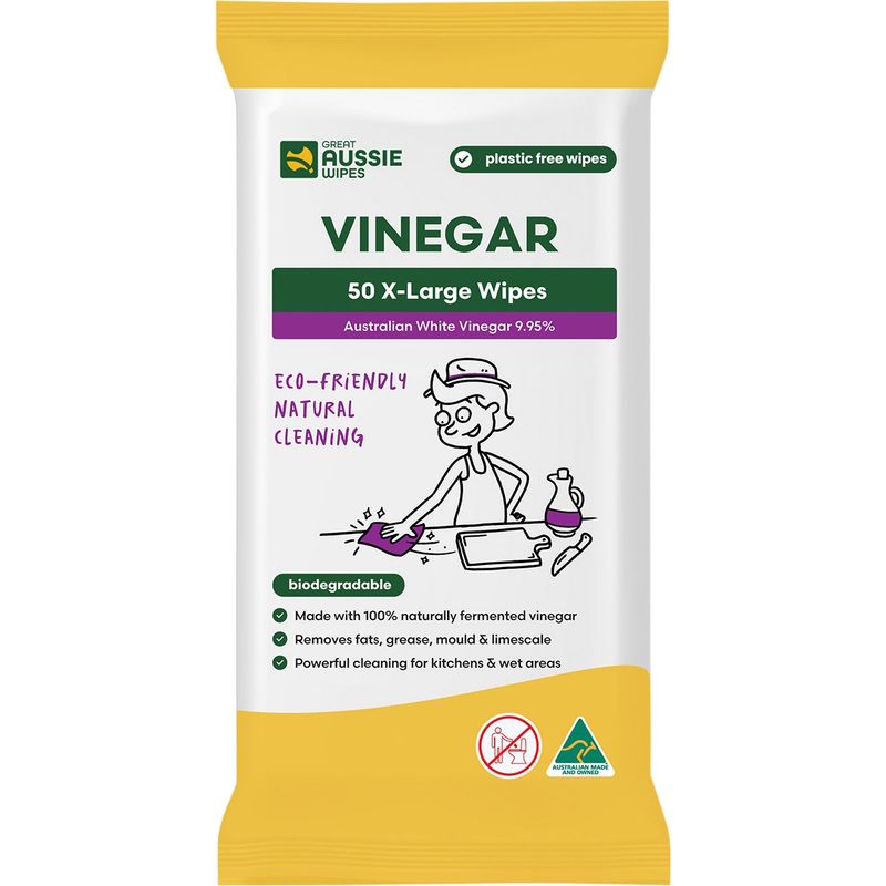 Vinegar X Large Natural Cleaning Wipes 50pk