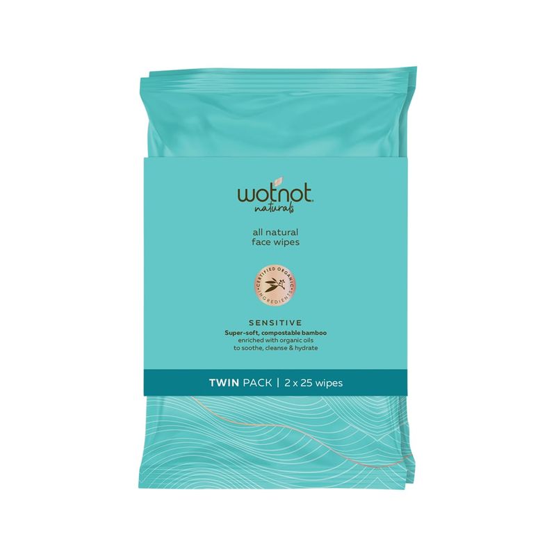 Sensitive Facial Wipes Twin Pack 25s