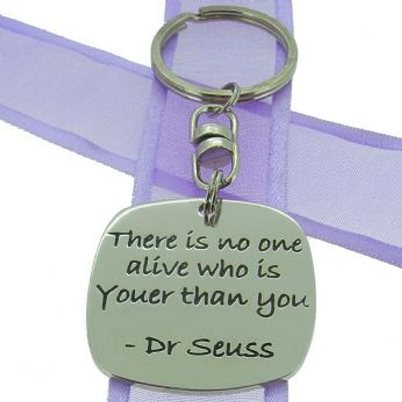 Square Poetic Key Ring