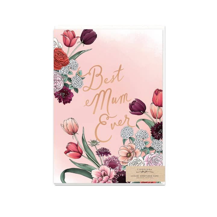 Typoflora Greeting Cards, Design: Tulips Best Mum