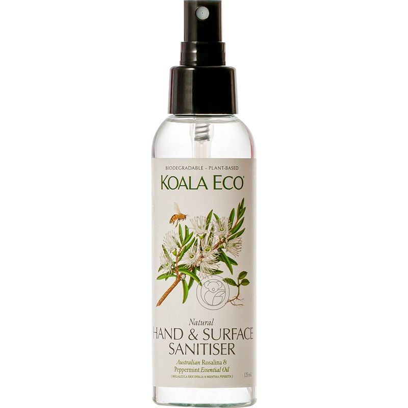 Natural Hand &amp; Surface Sanitiser Rosalina &amp; Peppermint 125ml