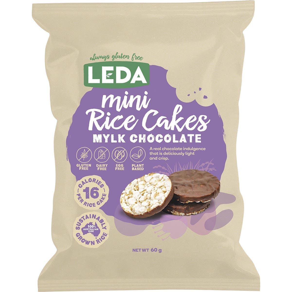 Mini Rice Cakes Mylk Chocolate 60g