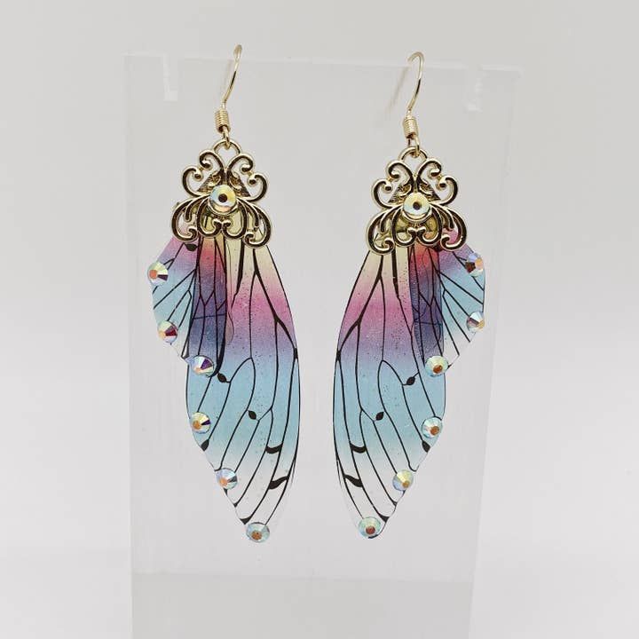 Handmade Fairy Wings Earrings - Butterfly Wing, Colour: A