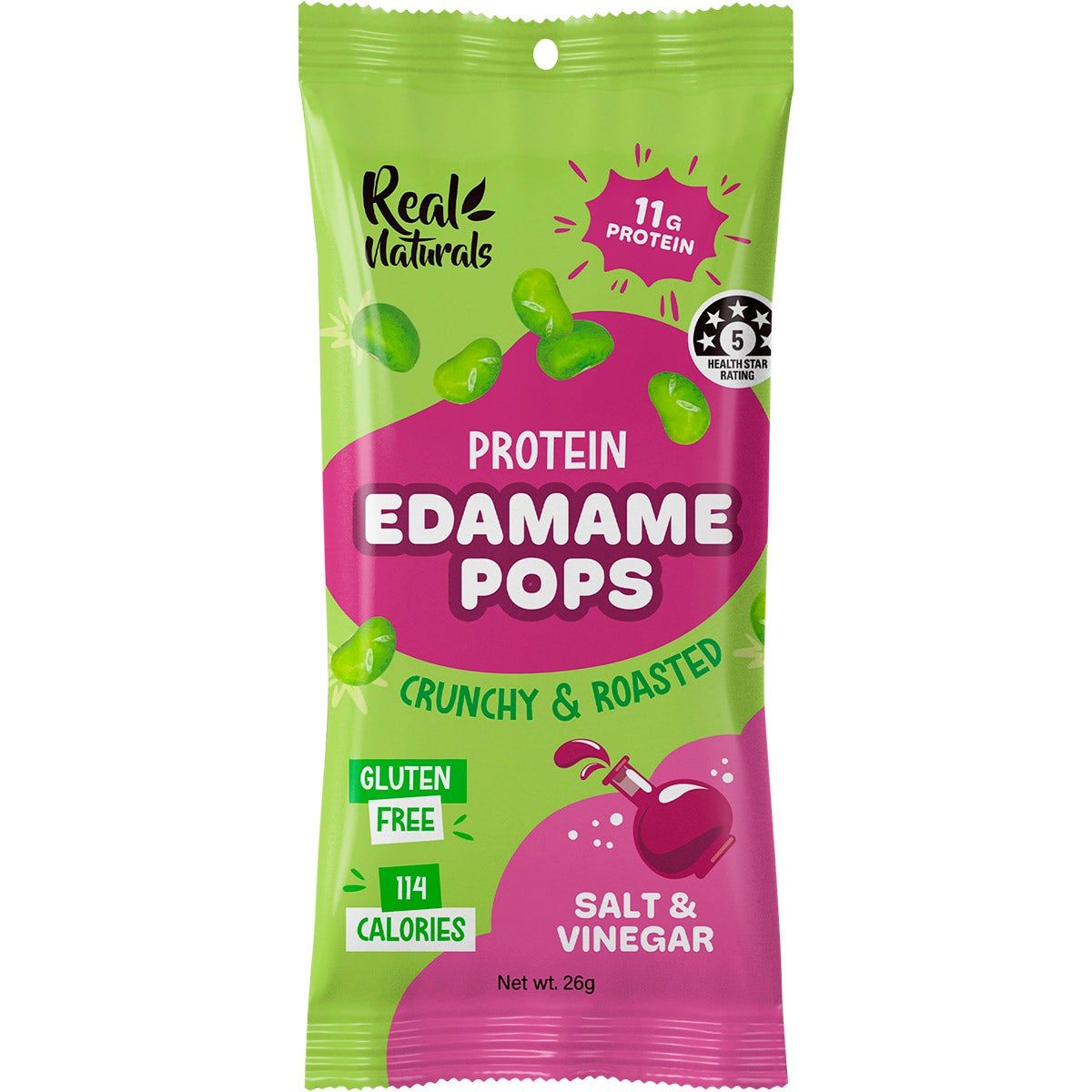 Protein Edamame Pops Salt &amp; Vinegar 26g