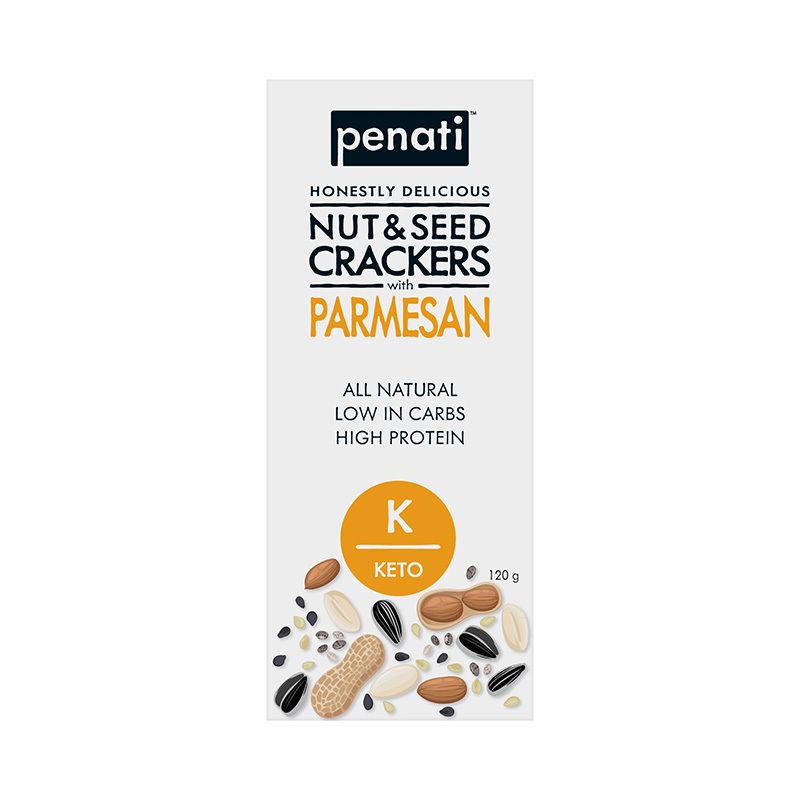 Keto Nut &amp; Seed Crackers - Parmesan 120g