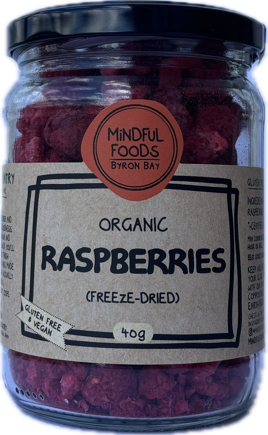 Raspberries - Freeze-dried Organic - 40g