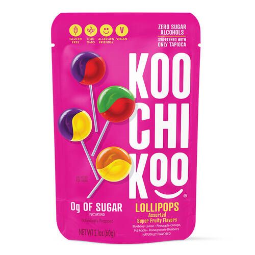 Organic No Sugar Lollipops 4  Flavours 60g