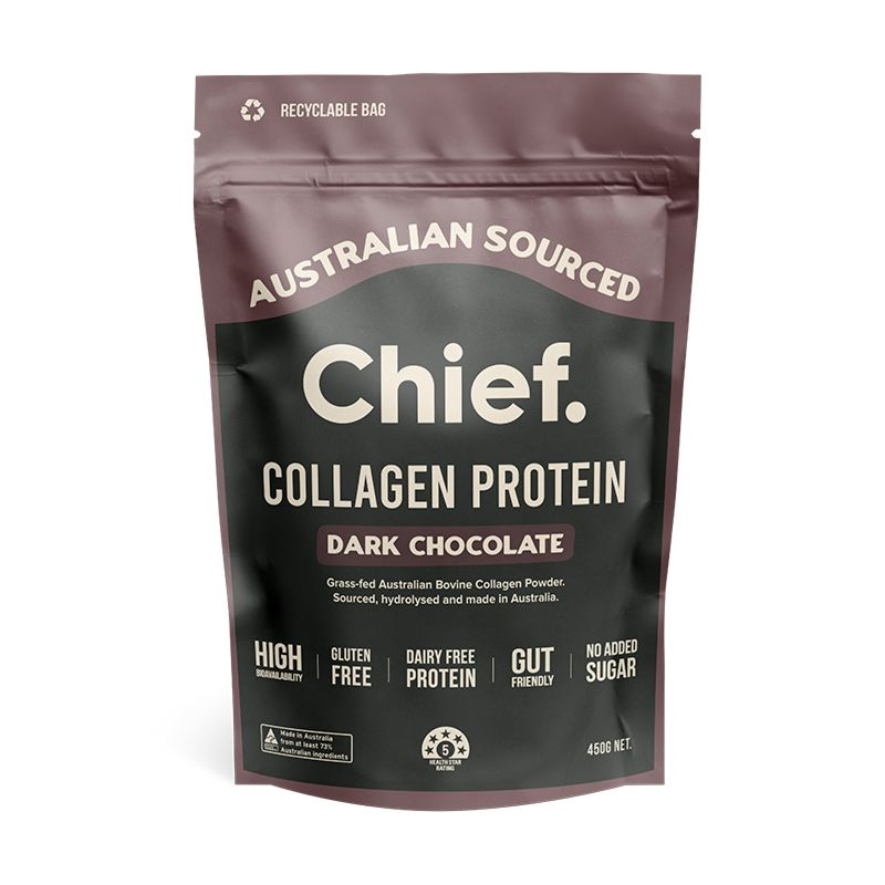 Grass-Fed Collagen Protein Powder - Dark Chocolate, Size: 450g