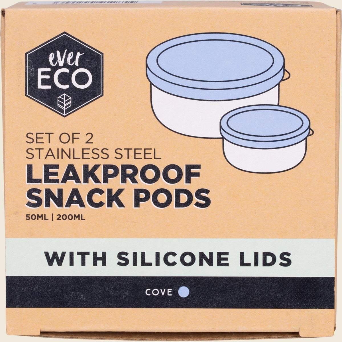 Leakproof Snack Pods Set of 2, Colour: Cove