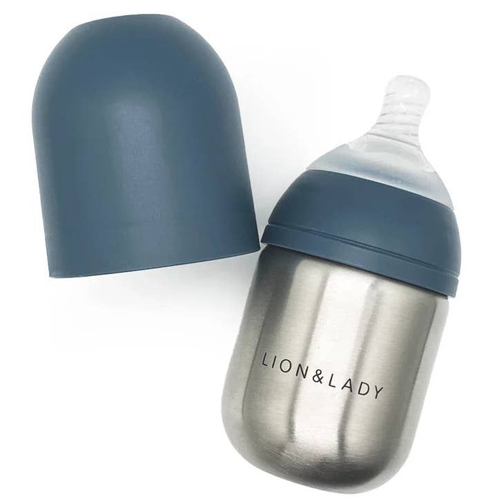 Feeding Bottle Stainless Steel 210ml, Colour: French Navy