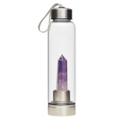 Crystal Glass Water Bottle, Colour: Amethyst