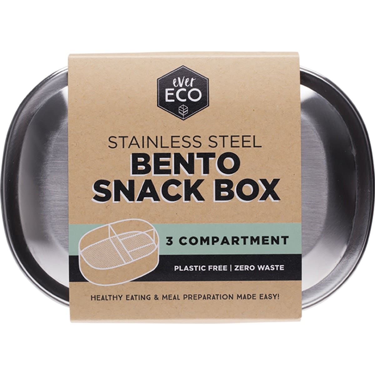 Stainless Steel Bento Snack Box, Size: 3 Compartments