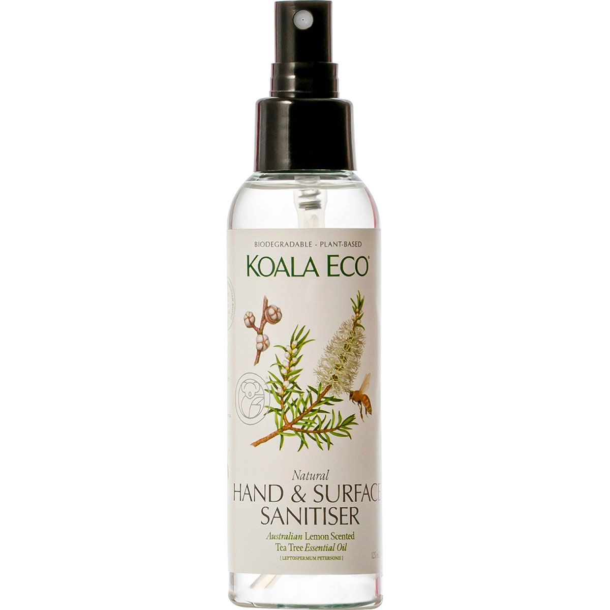 Natural Hand &amp; Surface Sanitiser Lemon Scented TeaTree, Size: 125ml