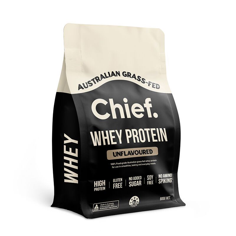 Whey Protein Powder - Unflavoured, Size: 900g