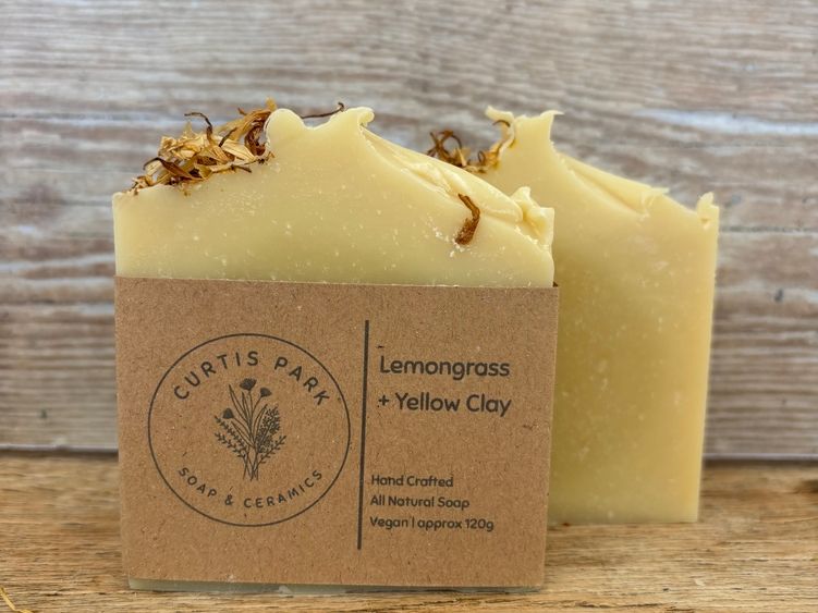 All Natural Vegan Soap Bars, Scent: Lemongrass &amp; Yellow Clay