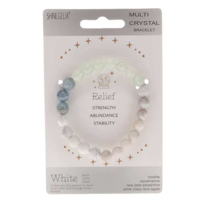 Multi Crystal Bracelets, Design: Relief (White)