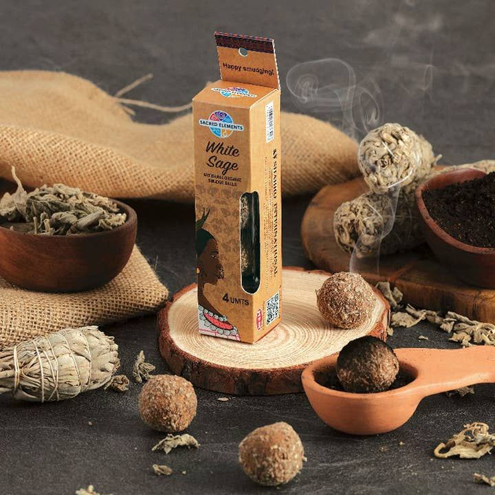 Smudge Balls pk 4, Scent: White Sage