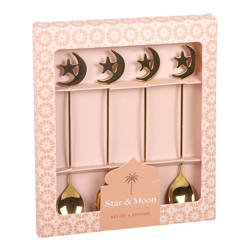 Star and Moon Set of 4 Teaspoons