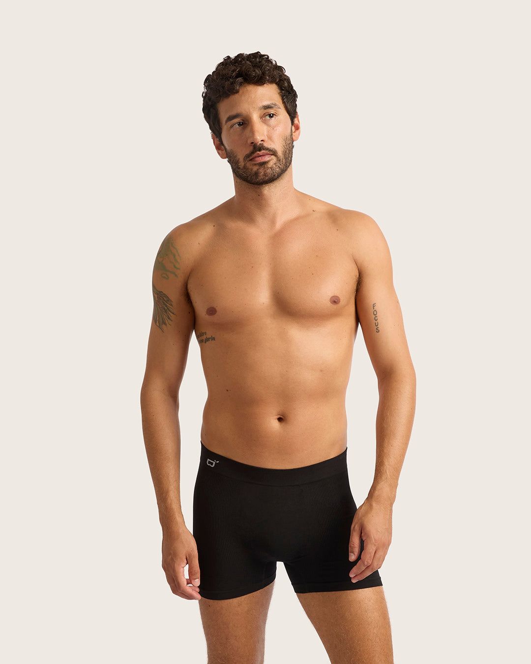 Men's Seamfree Boxer Briefs, Colour: Black, Size: S