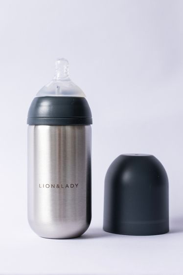 Stainless Steel Baby Bottle 350ml, Colour: French Navy