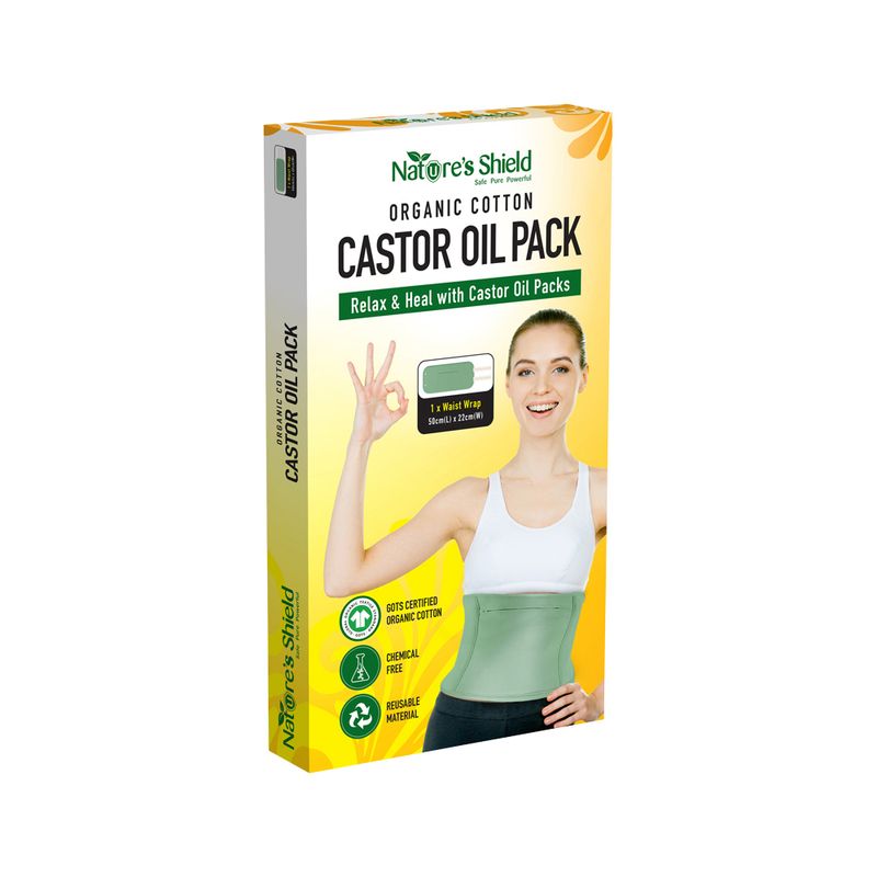 Organic Cotton Castor Oil Pack Waist Wrap (50cm x 22cm)