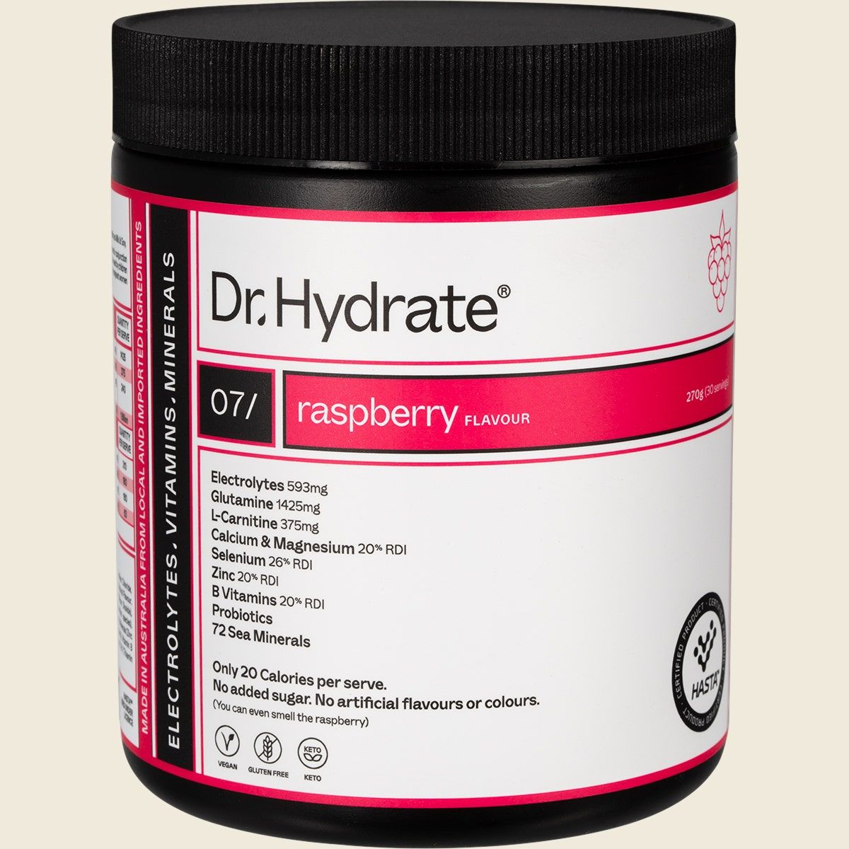 All-in-One Hydration Drink Hasta Cert Raspberry 270g