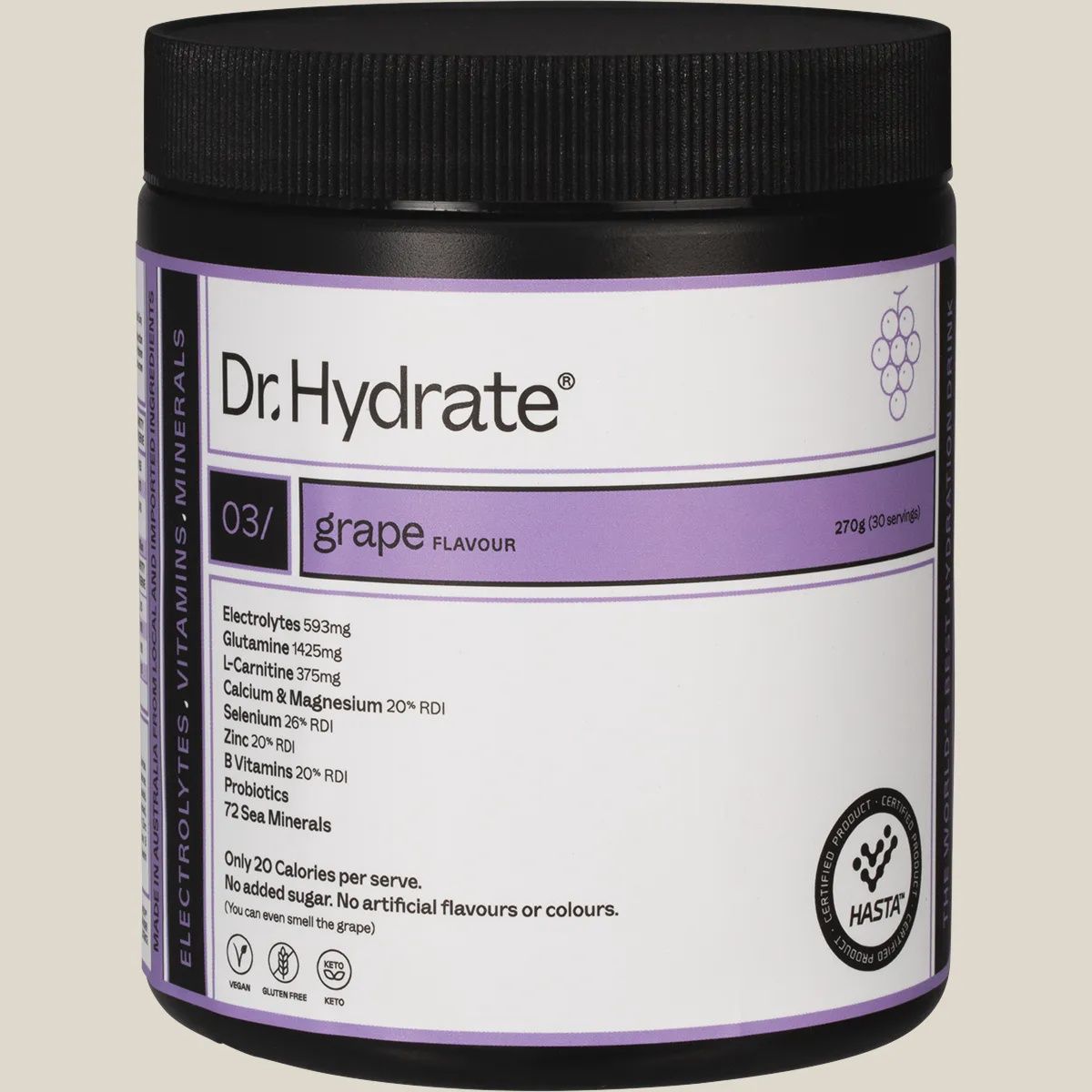 All-In-One Hydration Drink Hasta Cert Grape 270g
