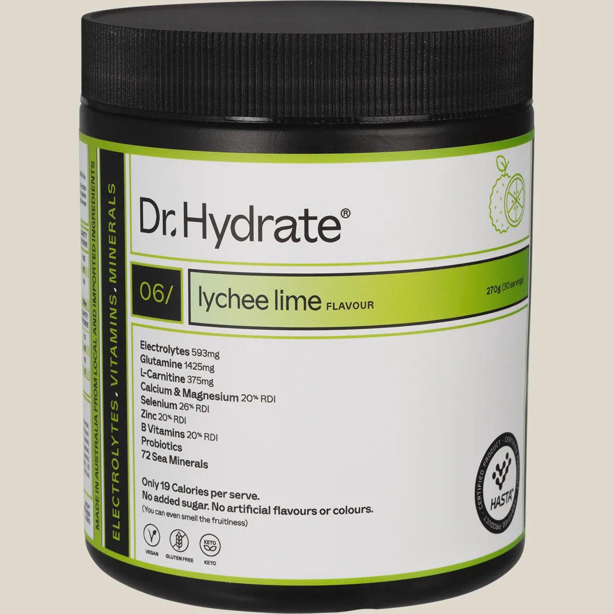 All-In-One Hydration Drink Hasta Cert Lychee Lime 270g