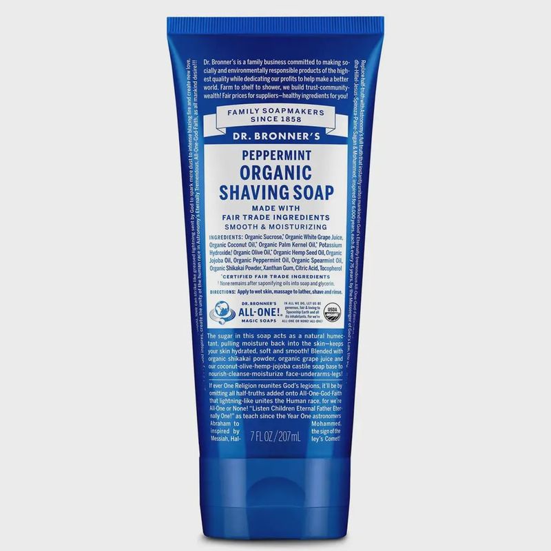 Dr Bronners Peppermint Shaving Soap - 207ml