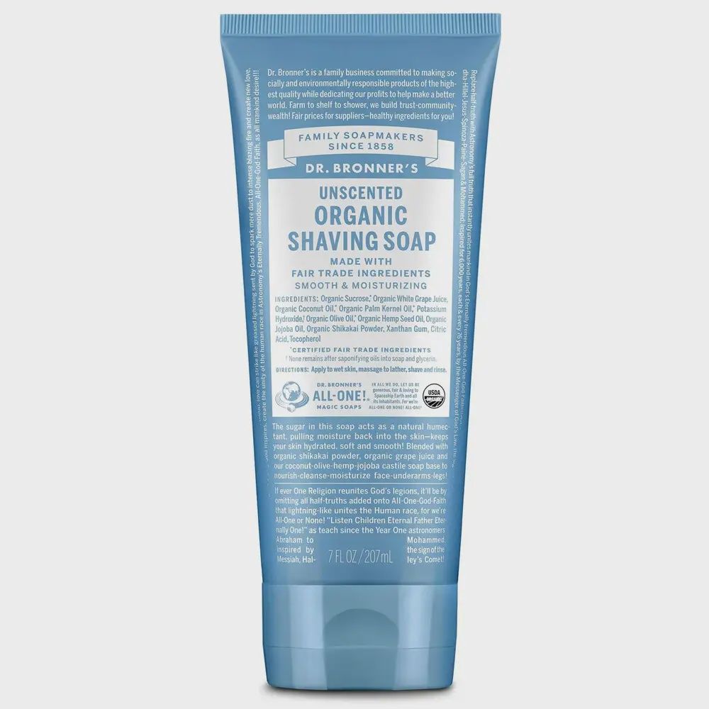 Dr Bronners Baby Unscented Shaving Soap - 207ml
