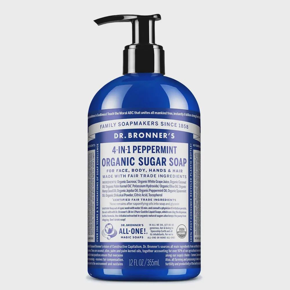 Dr Bronners Peppermint Pump Soap - 355ml