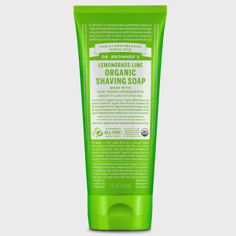 Dr Bronners Lemongrass Lime Shaving Soap - 207ml