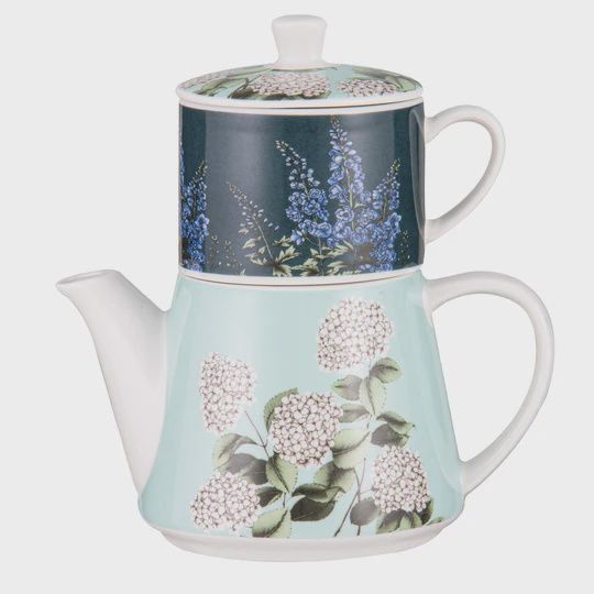 Secret Garden Blue Tea Pot for One