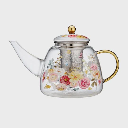 Springtime Soiree Infuser Glass Teapot
