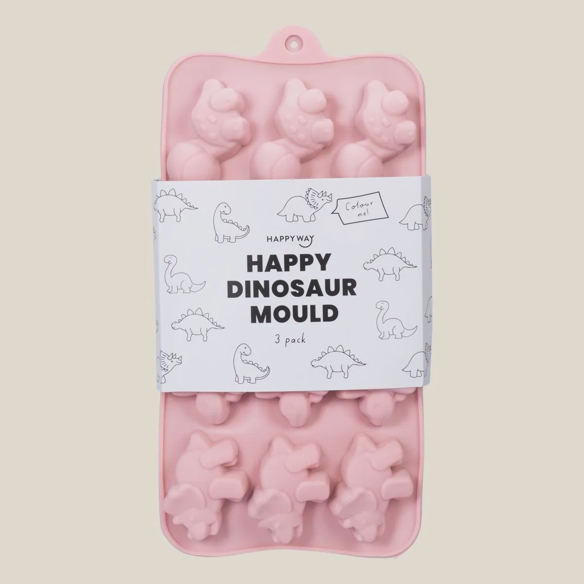 Happy Dinosaur Mould 3pk