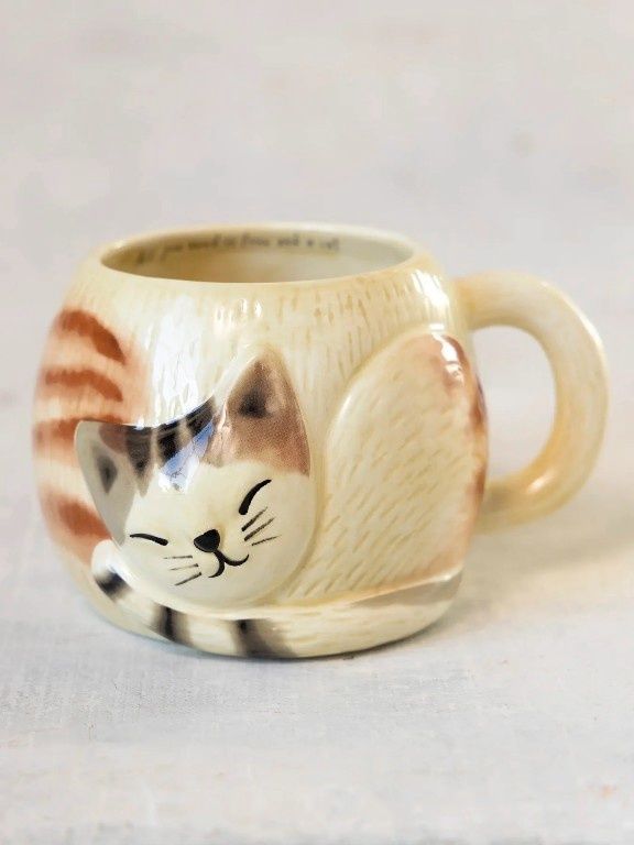 Folk Art Mug All U Need Is Love Cat