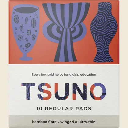 Natural Bamboo Pads Regular Winged &amp; Ultra Thin 10pk