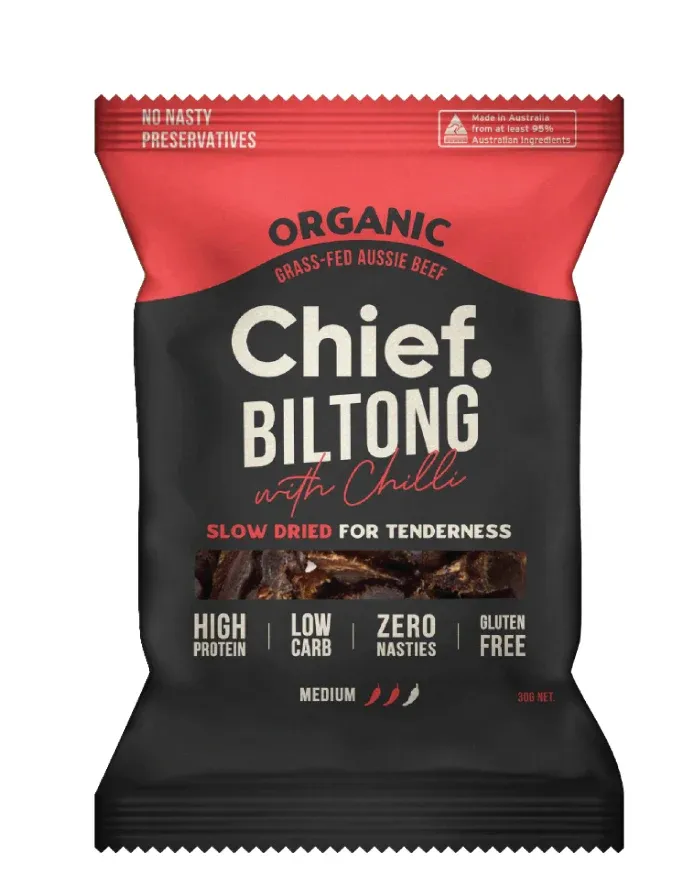 Chief Nutrition Beef &amp; Chilli Biltong 30g