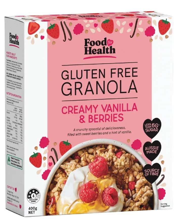 Gluten Free Granola Creamy Vanilla &amp; Berries 400g